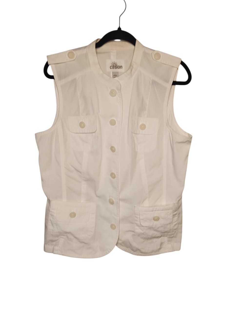 Caslon Sleeveless White Utility Vest Size L